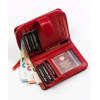 PETERSON skórzany portfel damski PTN CR-602 czerwony RFID